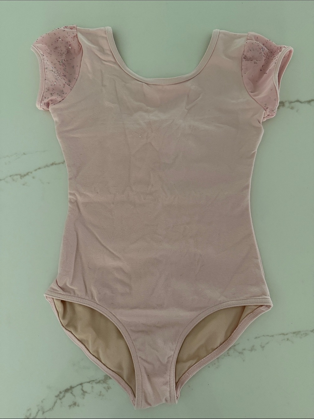 Capezio Light Pink Short Sleeve Dance Leotard for Kids